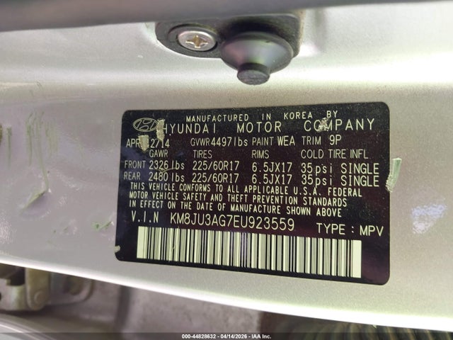 Hyundai TUCSON SE 2014 KM8JU3AG7EU923559 Image 9