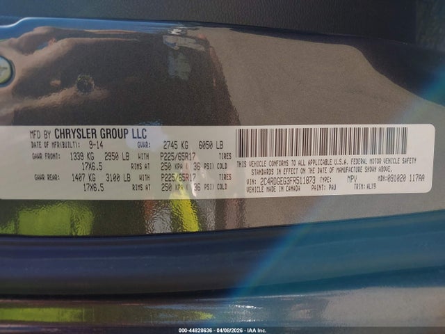 2015 DODGE GRAND CARAVAN 2C4RDGEG3FR511873 Photo 8