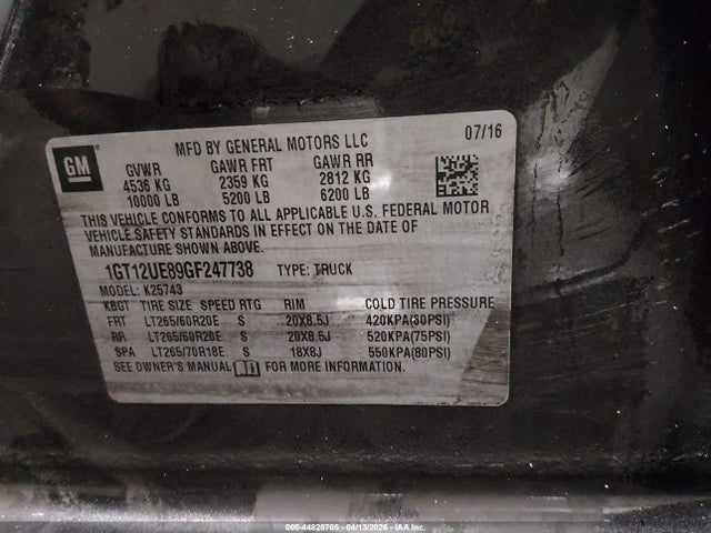 1GT12UE89GF247738 GMC Sierra 2500hd Denali