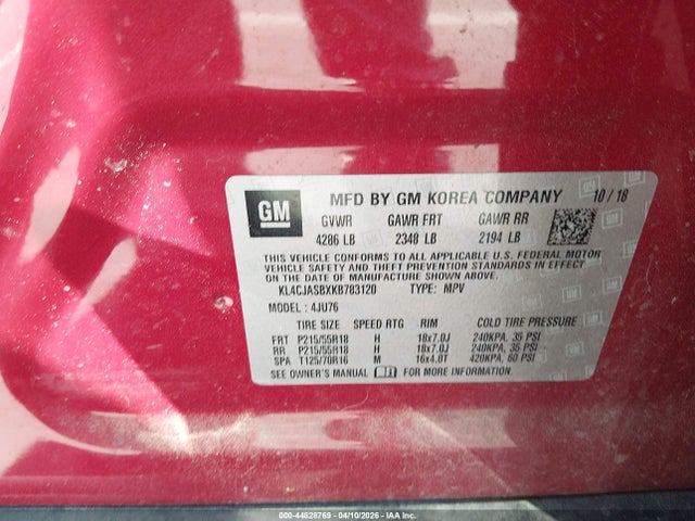 Продажа на аукционе авто 2019 Buick Encore Fwd Preferred, vin: KL4CJASBXKB783120, номер лота: 44828769