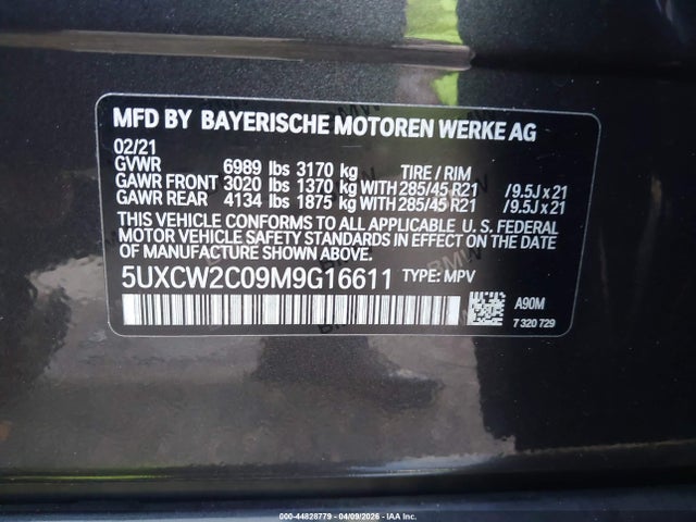Aukcja sprzedaży 2021 Bmw X7 Xdrive40i, vin: 5UXCW2C09M9G16611, numer aukcji: 44828779