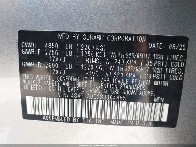 Subaru Outback Premium 2025 4S4BTADC2S3304485 Image 9