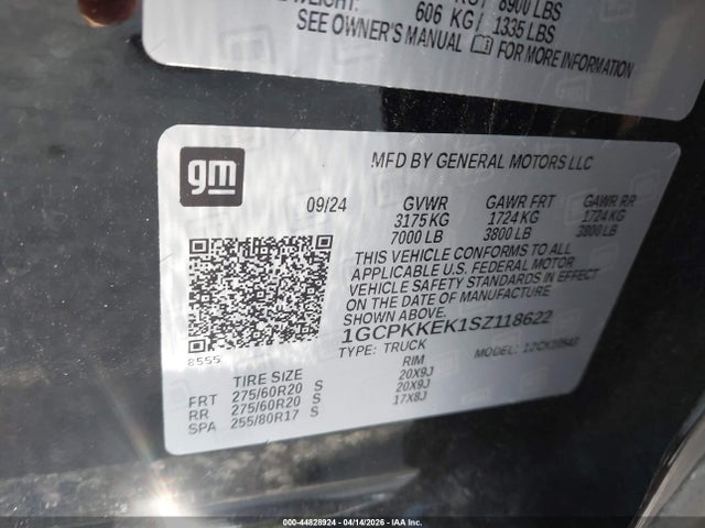 Продажа на аукционе авто 2025 Chevrolet Silverado 1500 4wd  Short Bed Lt With 2fl, vin: 1GCPKKEK1SZ118622, номер лота: 44828924