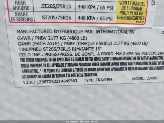 International Liv 2026 1Z9BT2522TA649363 Image 9