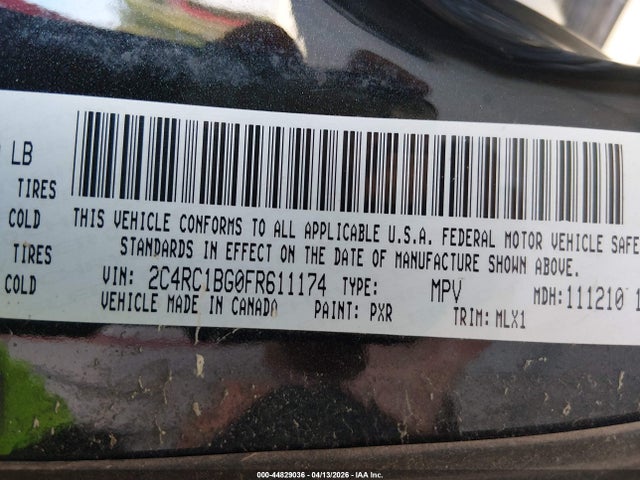 2015 CHRYSLER TOWN & COUNTRY 2C4RC1BG0FR611174 Photo 8