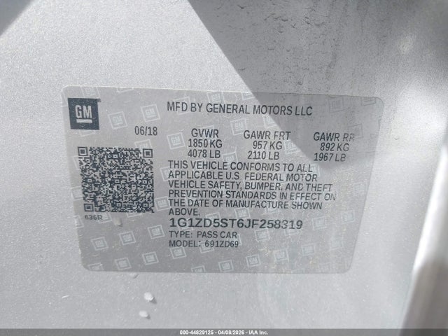 1G1ZD5ST6JF258319 Chevrolet MALIBU LT