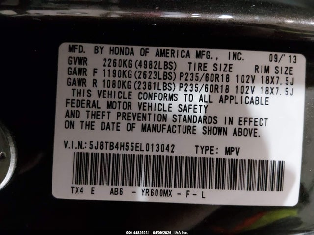 Продаж на аукціоні авто 2014 Acura Rdx, vin: 5J8TB4H55EL013042, номер лоту: 44829231