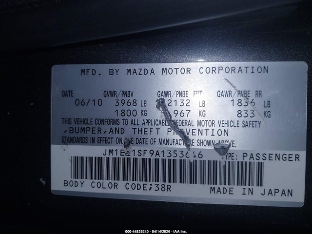 2010 MAZDA MAZDA3 JM1BL1SF9A1353646 Photo 8