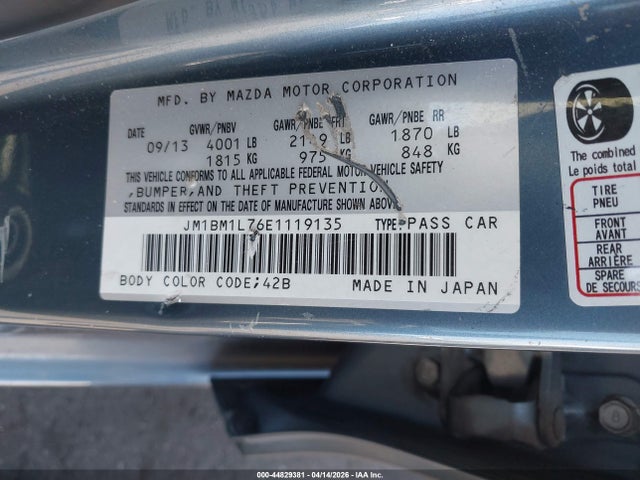 JM1BM1L76E1119135 Mazda Mazda3 I Touring