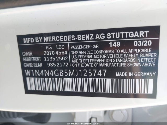 Aukcja sprzedaży 2021 Mercedes-benz Gla 250, vin: W1N4N4GB5MJ125747, numer aukcji: 44829521