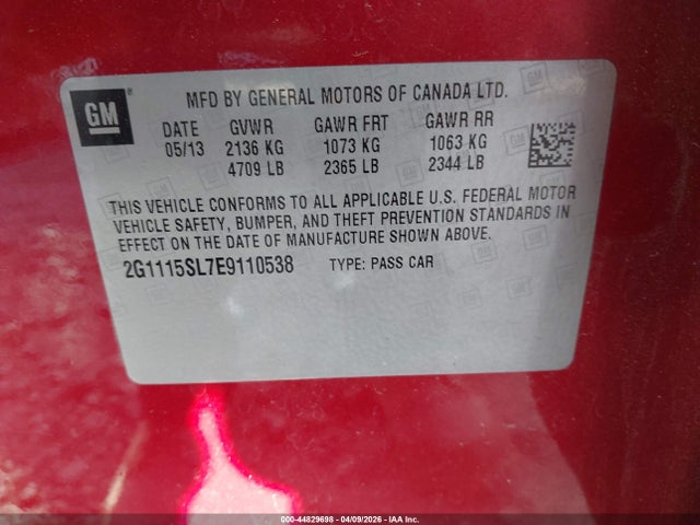 2G1115SL7E9110538 Chevrolet IMPALA 1LT