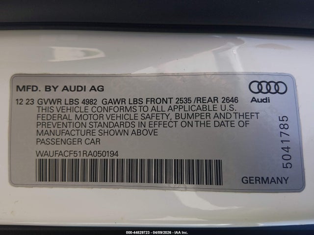 2024 AUDI A5 SPORTBACK WAUFACF51RA050194 Photo 8