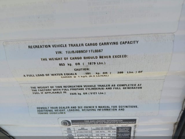 Jayco Jay Flight 24 Fbs 2015 1UJBJ0BM3F1TL0367 Image 9