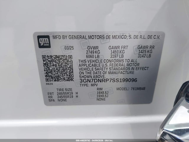 Продажа на аукционе авто 2025 Chevrolet Equinox Ev Lt 2, vin: 3GN7DNRP7SS199096, номер лота: 44829792