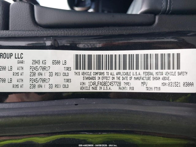 Aukcja sprzedaży 2014 Jeep Grand Cherokee Laredo, vin: 1C4RJFAG8EC457728, numer aukcji: 44829808