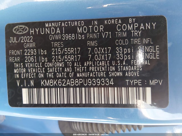 KM8K62AB8PU939334 Hyundai Kona Sel