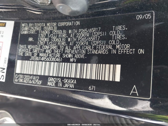 2006 TOYOTA 4RUNNER JTEBU14R560080461 Photo 8