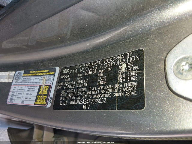 Aukcja sprzedaży 2015 Kia Soul, vin: KNDJN2A24F7136052, numer aukcji: 44829843