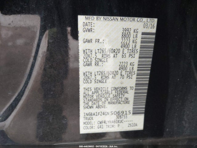 1N6BA1F24GN506915 Nissan Titan Xd Platinum Reserve Diesel