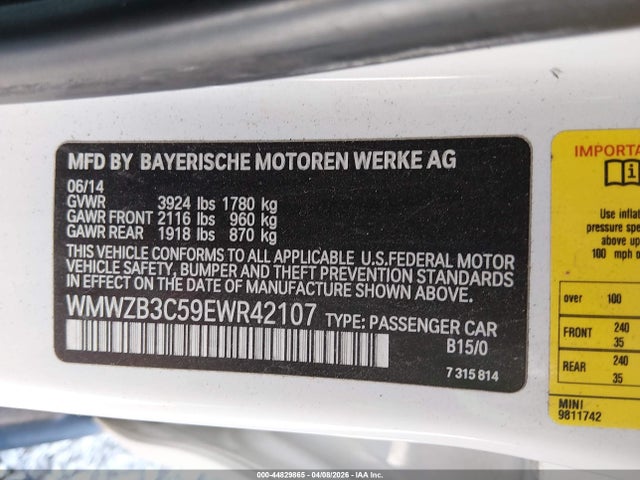 2014 MINI COUNTRYMAN WMWZB3C59EWR42107 Photo 8