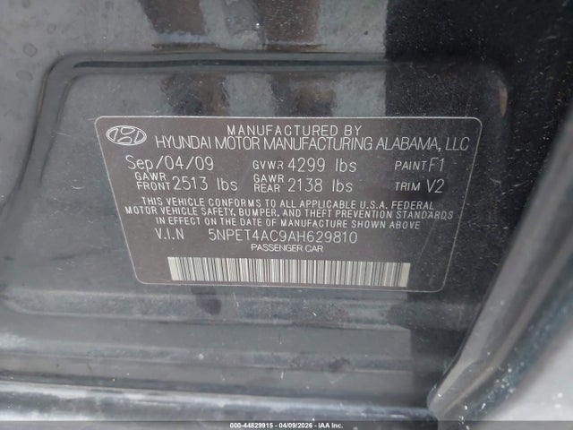 2010 HYUNDAI SONATA 5NPET4AC9AH629810 Photo 8