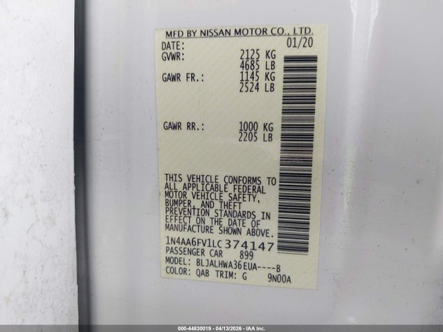 Nissan Maxima Platinum Xtronic Cvt 2020 1N4AA6FV1LC374147 Image 9