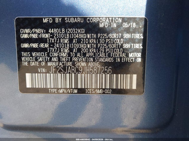 2018 SUBARU FORESTER JF2SJABC9JH587256 Photo 8