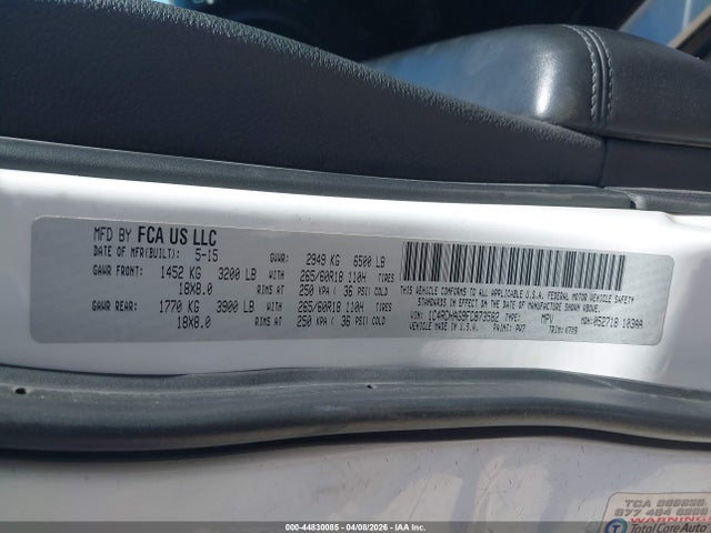 Dodge Durango Sxt 2015 1C4RDHAG9FC873582 Image 9