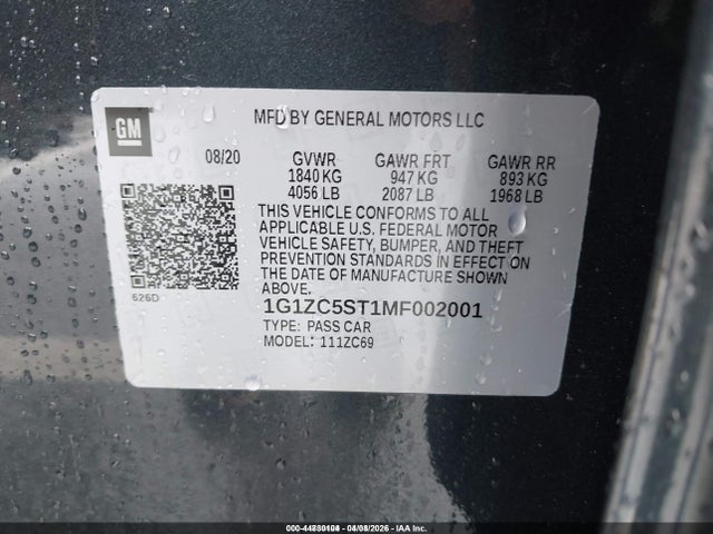 2021 CHEVROLET MALIBU 1G1ZC5ST1MF002001 Photo 8