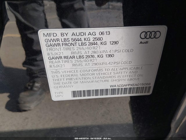 Продажа на аукционе авто 2014 Audi Sq5 3.0t Premium Plus, vin: WA1CGAFPXEA015068, номер лота: 44830134