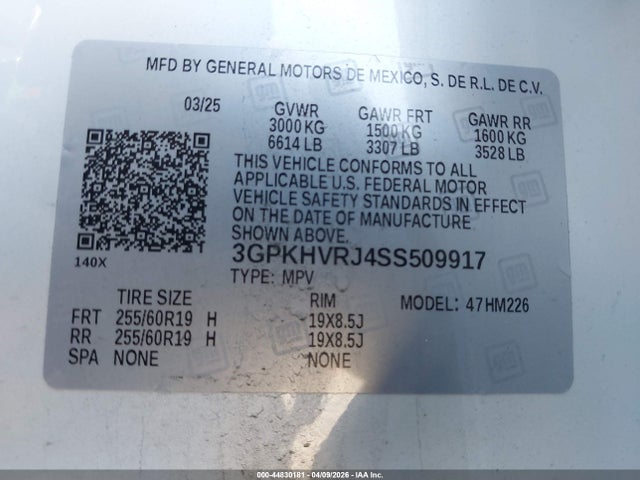 Aukcja sprzedaży 2025 Honda Prologue Ex, vin: 3GPKHVRJ4SS509917, numer aukcji: 44830181