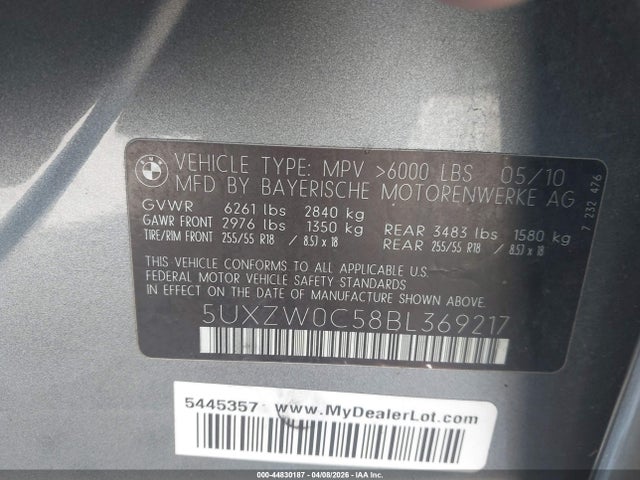 2011 BMW X5 5UXZW0C58BL369217 Photo 8