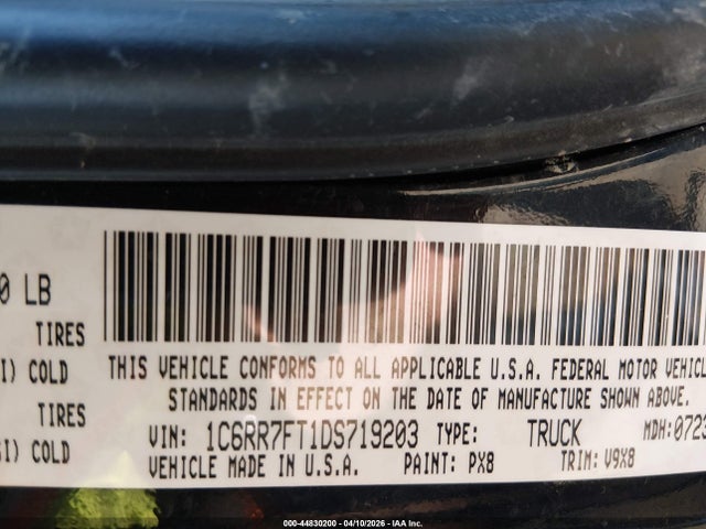2013 Ram 1500 Express მანქანა იყიდება აუქციონზე, vin: 1C6RR7FT1DS719203, აუქციონის ნომერი: 44830200