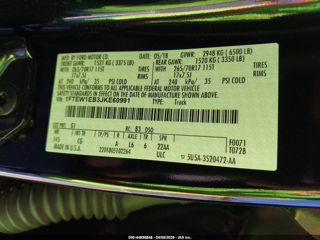 2018 FORD F-150 1FTEW1EB3JKE60991 Photo 8