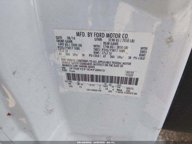 Ford F-150 Xl 2014 1FTNF1CF1EKF28913 Image 9