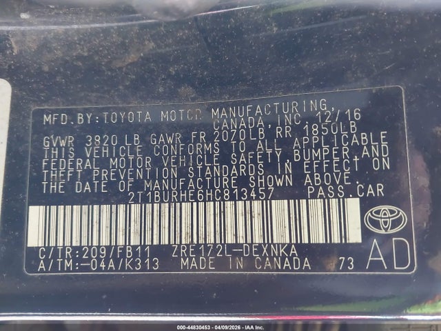 Toyota COROLLA LE 2017 2T1BURHE6HC813457 Image 9