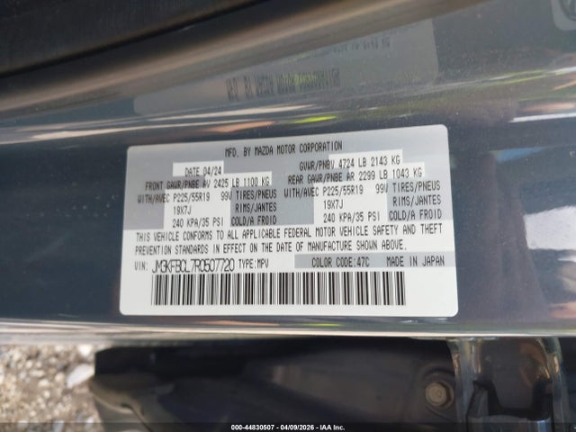 Aukcja sprzedaży 2024 Mazda Cx-5 2.5 S Carbon Edition, vin: JM3KFBCL7R0507720, numer aukcji: 44830507