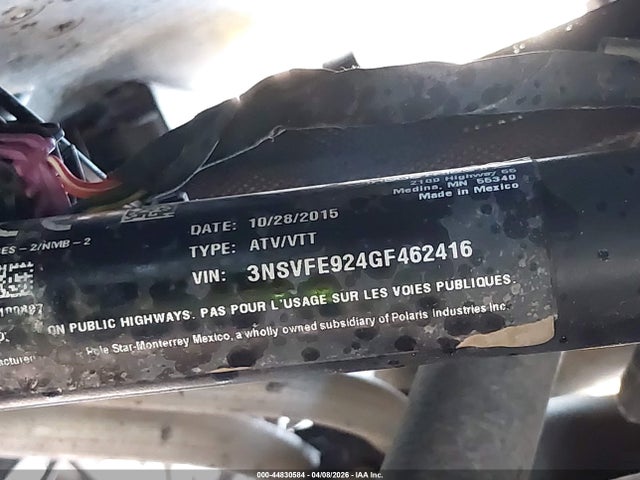2016 POLARIS RZR 3NSVFE924GF462416 Photo 9
