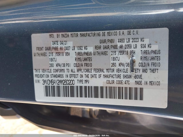 Aukcja sprzedaży 2021 Mazda Cx-30 2.5 Turbo, vin: 3MVDMBAY2MM260200, numer aukcji: 44830630
