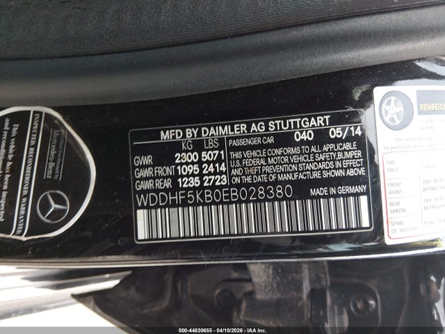 Aukcja sprzedaży 2014 Mercedes-benz E 350, vin: WDDHF5KB0EB028380, numer aukcji: 44830655