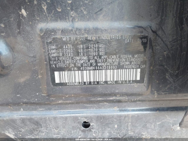 Продажа на аукционе авто 2010 Subaru Legacy 2.5i Limited, vin: 4S3BMBK66A3219992, номер лота: 44830749