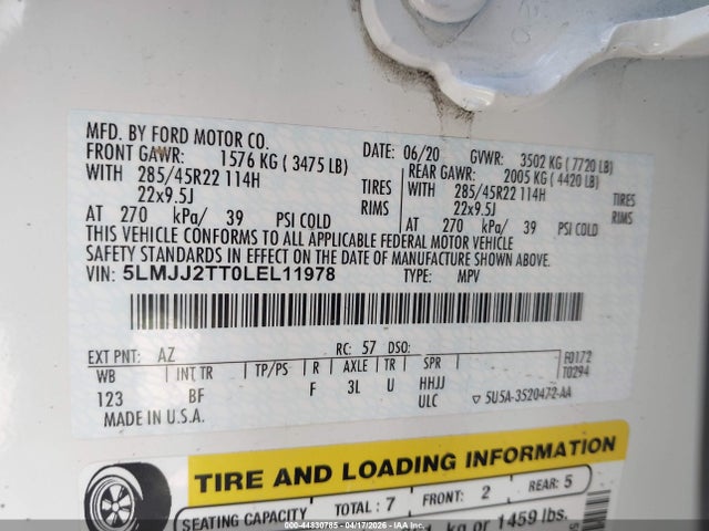 5LMJJ2TT0LEL11978 Lincoln Navigator Black Label
