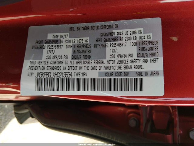 Mazda Cx-5 Touring 2017 JM3KFBCLXH0213534 Image 9