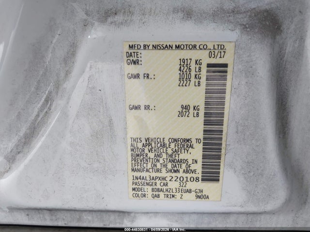 Nissan Altima 2.5 Sr 2017 1N4AL3APXHC220108 Image 9
