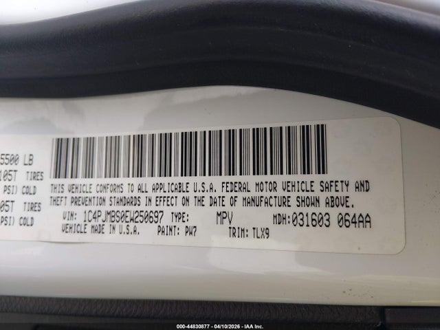 2014 Jeep Cherokee Trailhawk მანქანა იყიდება აუქციონზე, vin: 1C4PJMBS0EW250697, აუქციონის ნომერი: 44830877