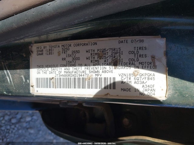 Продажа на аукционе авто 1999 Toyota 4runner Sr5 V6, vin: JT3HN86R0X0194472, номер лота: 44830962