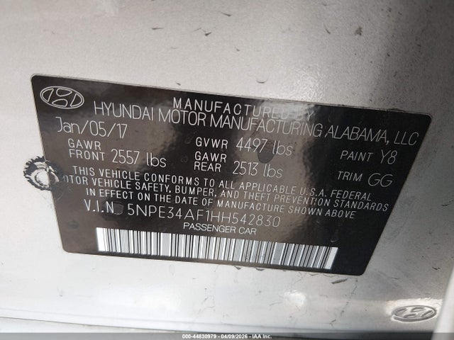 Hyundai Sonata Sport 2017 5NPE34AF1HH542830 Image 9
