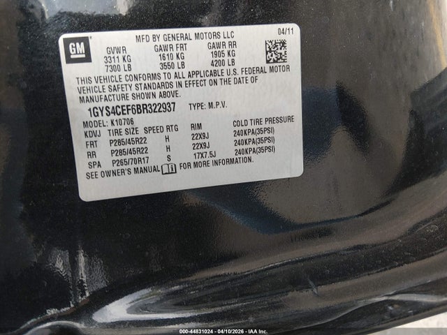 2011 CADILLAC ESCALADE 1GYS4CEF6BR322937 Photo 8