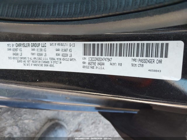 Продажа на аукционе авто 2013 Dodge Avenger Se V6, vin: 1C3CDZAG5DN747947, номер лота: 44831180