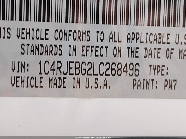 1C4RJEBG2LC268496 Jeep Grand Cherokee Limited 4x2